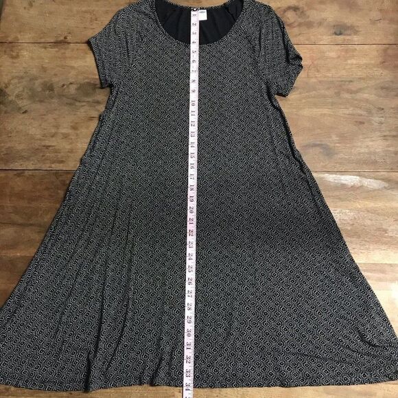 Old Navy Womens Black/White Short Sleeve Stretchy A-Line Dress Size Small - Picture 6 of 13